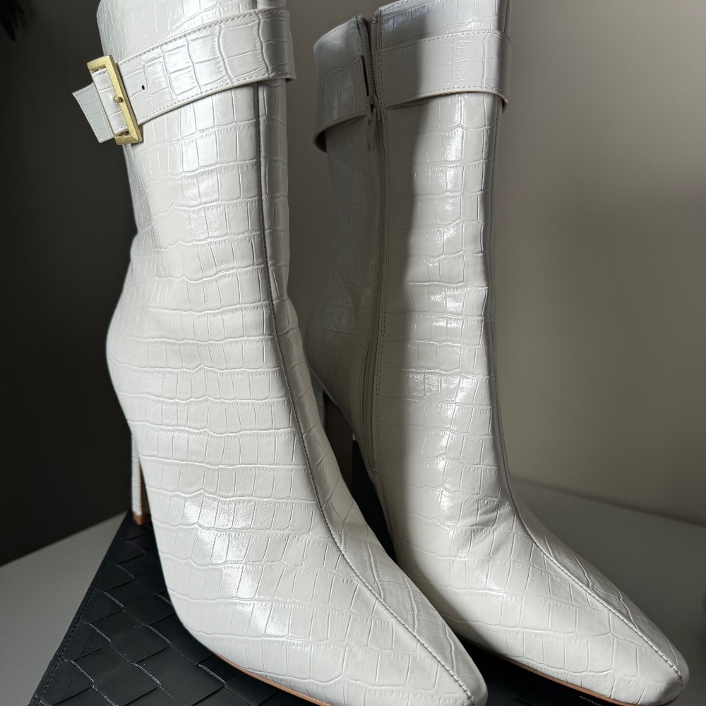 White Eggshell Heels - image 1